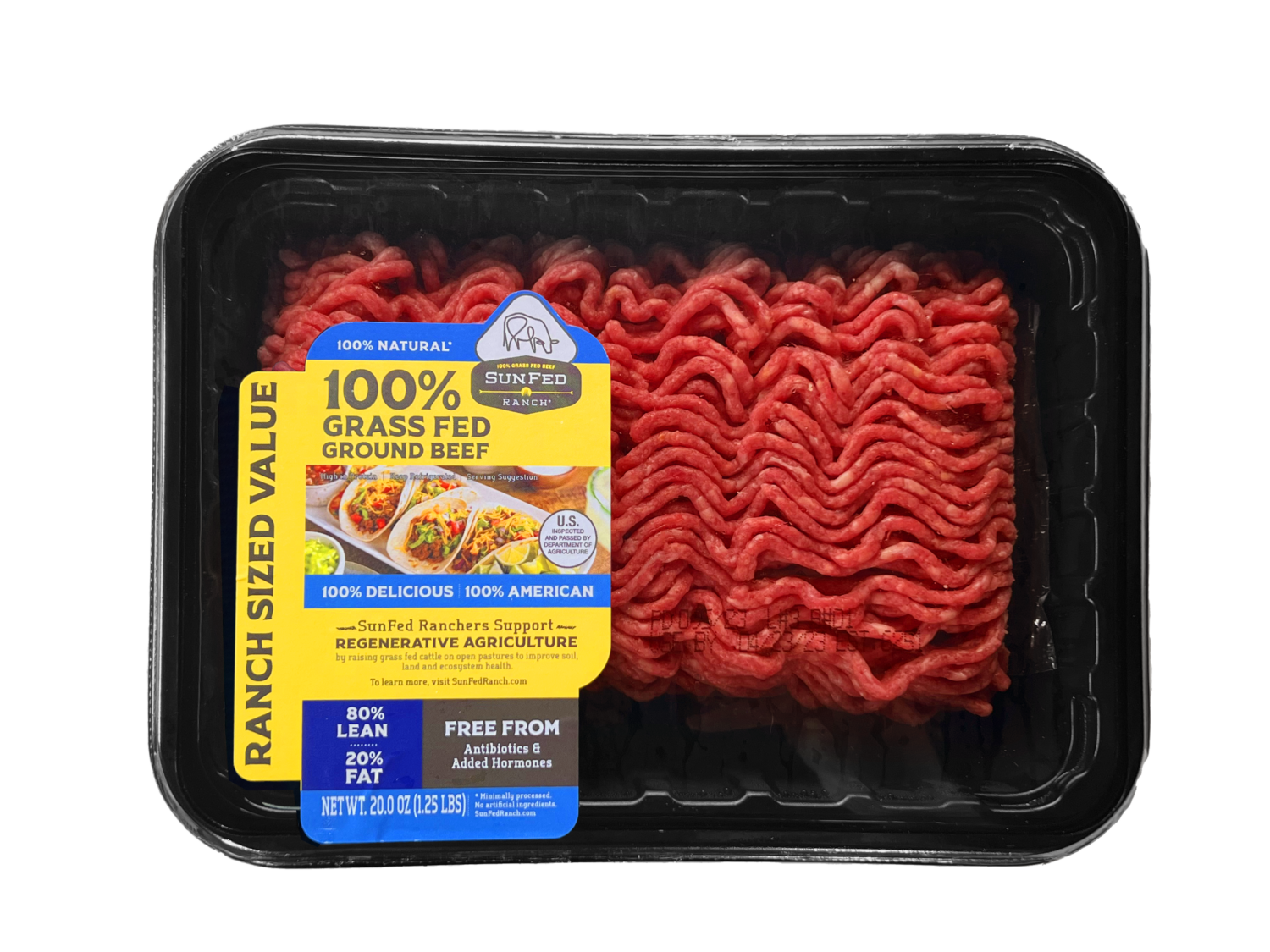 Natural Ground Beef 80/20 20oz Tray