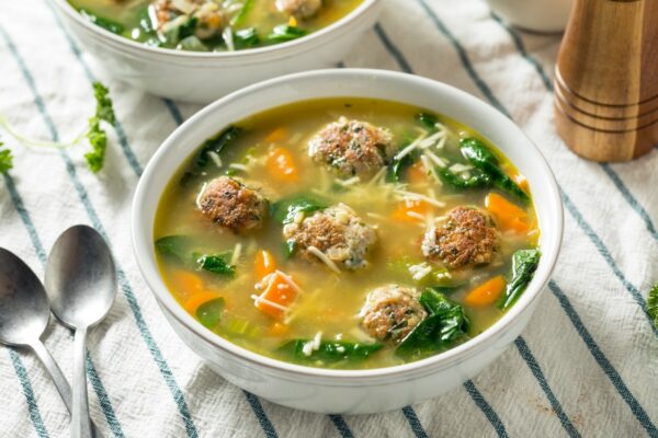 Escarole Soup with SunFed Ranch Meatballs Recipe