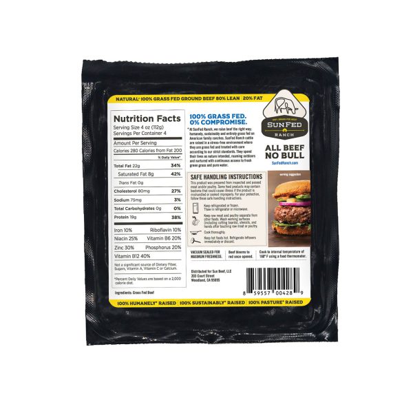 Natural Ground Beef 80/20 - Packaging Back