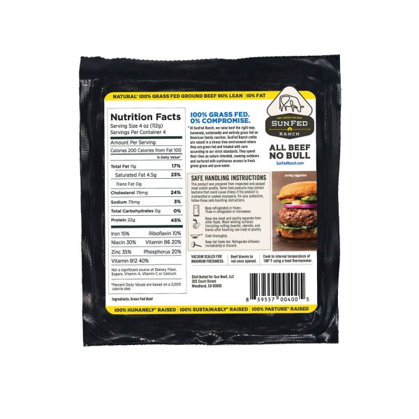 Natural Ground Beef 90/10 - Packaging Back