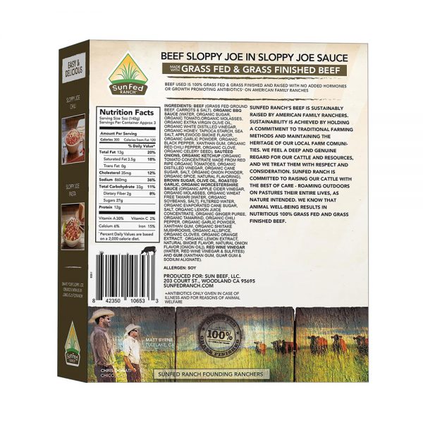 Beef Sloppy Joe - Packaging Back