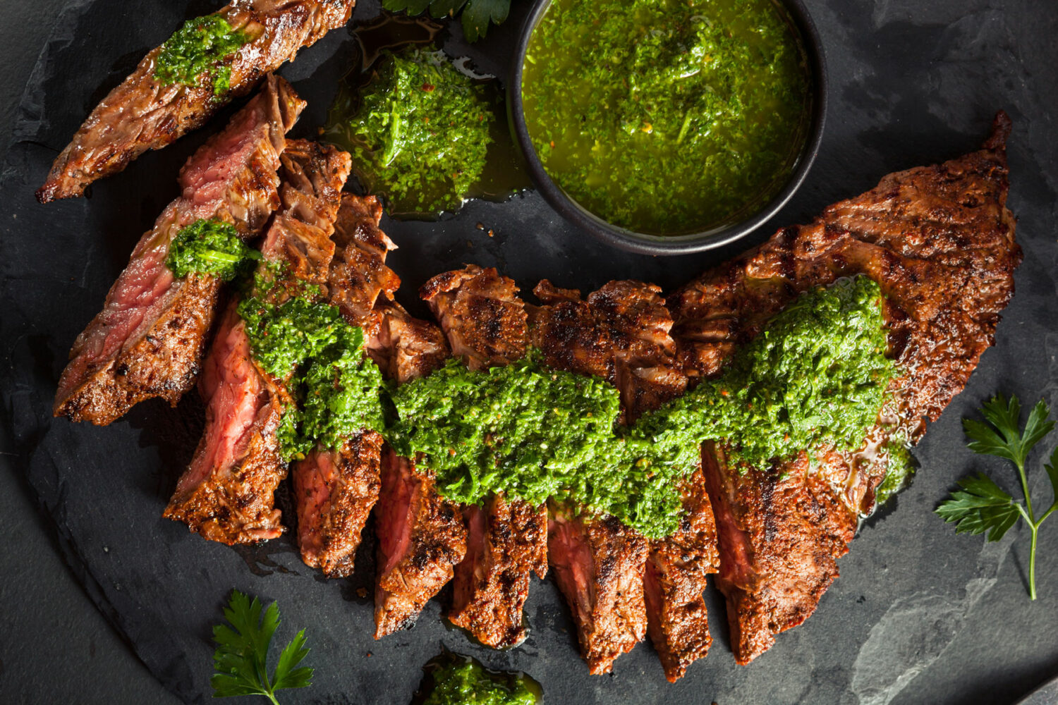 SunFed Ranch Hanger Steak with Fresh Chimichurri Sauce 